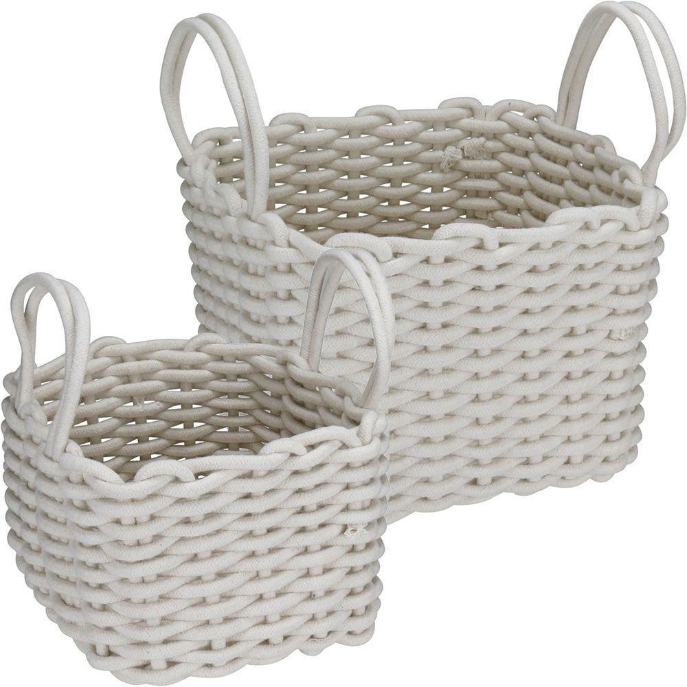 Jogo 2 Peças Cesta Organizadora Home&co - G:31x27 P:26x21 Cm - 1