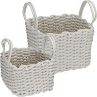 Jogo 2 Peças Cesta Organizadora Home&co - G:31x27 P:26x21 Cm - 1