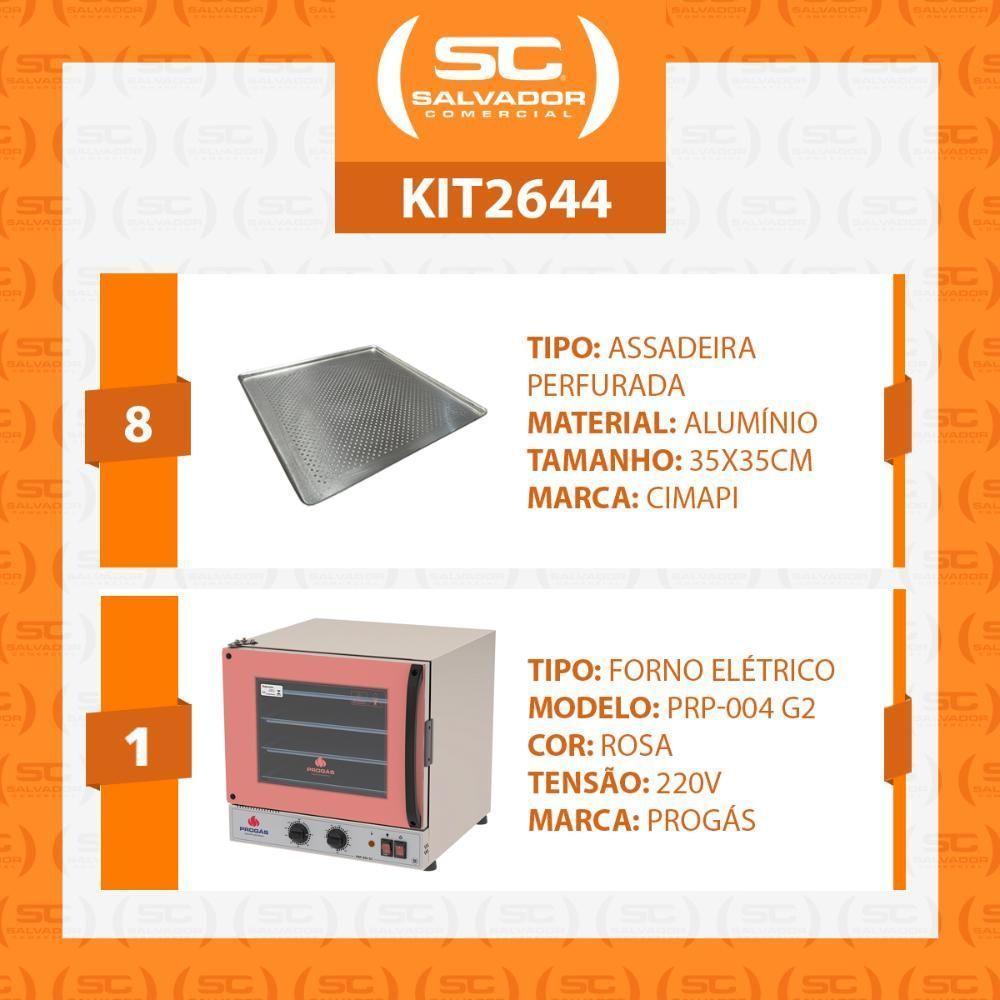 Forno Turbo Prp-004 G2 220v Rosa Progás + 8 Assadeiras Cimapi 220v - 2