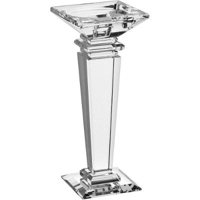 Castiçal Porta Vela Decorativo Cristal 22x9x9cm Transparente