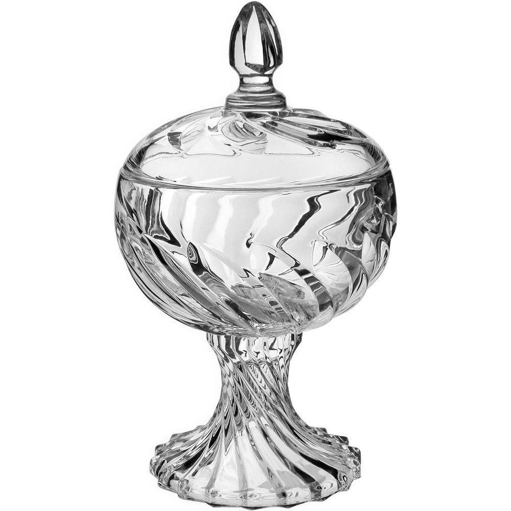 Vaso Potiche Redondo Tampa Eco Crystal 27x15x15cm Bomboniere - 1