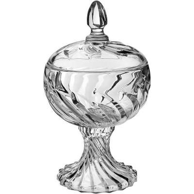 Vaso Potiche Redondo Tampa Eco Crystal 27x15x15cm Bomboniere