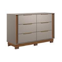 Cômoda De Quarto Giardino C- 6 Gavetas E Pés Nogueira Touch - Demóbile - 8