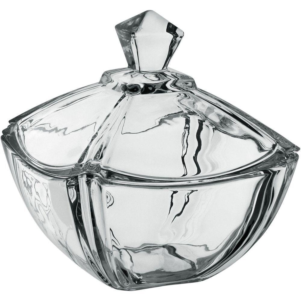 Potiche Bomboniere Baleiro Quadrado Home&co Tampa Vidro 9x18 - 1