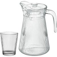 Jogo Jarra/copo Tampa Acrilico Vidro 1,6l/250ml Transparente - 1