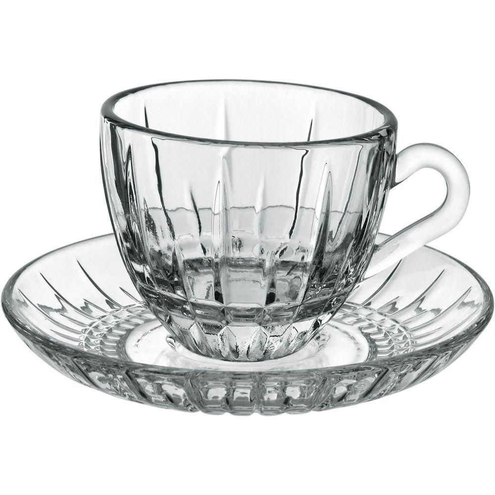 Jogo 6 Xicaras De Cafe Com Pires Home&co Vidro 35ml 10x6x5cm - 1