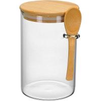 Pote De Mantimentos Colher E Tampa De Bambu Borossilicato 1l - 1