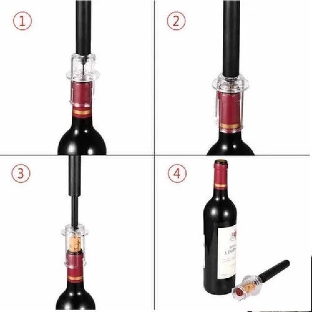 Saca Rolha Abridor Vinho Bomba De Pressão De Ar Pneumatico Air Pump Garrafa Sommelier Profissional Luxo Premium - 5