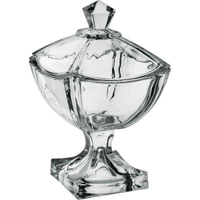 Baleiro Bomboniere Potiche Quadrado Home&co Tampa Vidro