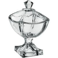 Baleiro Bomboniere Potiche Quadrado Home&co Tampa Vidro - 1