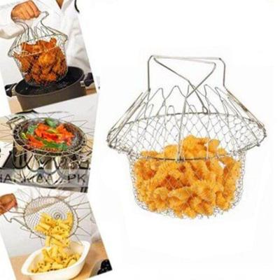 Cesto Para Frituras Cozimento A Vapor 12 Em 1 Inox Fritadeira Dobravel Escorredor Macarrao Fruteira Articulavel
