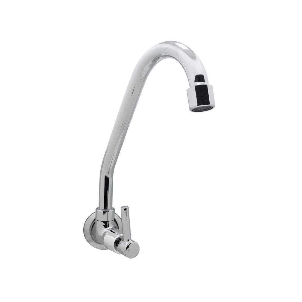 Torneira Cozinha Bica Móvel Metal Cromada 1/4 Volta Parede Luxo - 3