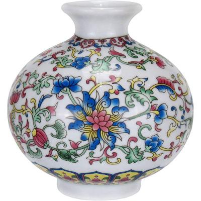 Vaso Decoativo Enfeite Casa Redondo Cerâmica 9x9cm Colorido