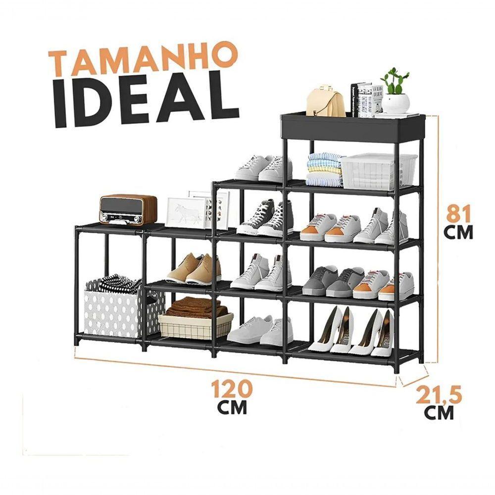 Sapateira 5 Andares 12 Kg Tnt, Ferro E Plastico 120 Cm X 21, - 2