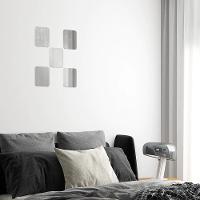 Kit 5 Espelho Adesivo Sala Jantar Acrilico Espelhado 5 Unidades Flexivel Quadrado 15x15cm Decorativo Auto Colante - 3