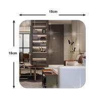 Kit 5 Espelho Adesivo Sala Jantar Acrilico Espelhado 5 Unidades Flexivel Quadrado 15x15cm Decorativo Auto Colante - 7