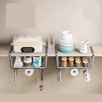 Cesto Organizador Suspenso Prateleira Porta Armario Suporte Bancada Rolo Papel Toalha Gaveta Mesa Cozinha Lavanderia 6 G - 2