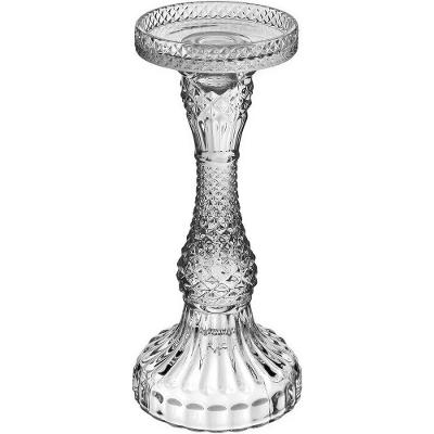 Castiçal Porta Vela Decorativo Home&co Eco Crystal 22x9x9cm Transparente