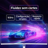 Monitor Gamer Curvo Branco HQ Premium 34” Ultrawide QHD 3440x1440, 165Hz, 1ms, AMD FreeSync, HDMI, DP - HQW34C16 - 3