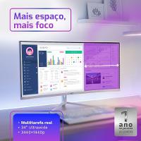 Monitor Gamer Curvo Branco HQ Premium 34” Ultrawide QHD 3440x1440, 165Hz, 1ms, AMD FreeSync, HDMI, DP - HQW34C16