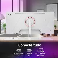 Monitor Gamer Curvo Branco HQ Premium 34” Ultrawide QHD 3440x1440, 165Hz, 1ms, AMD FreeSync, HDMI, DP - HQW34C16 - 5