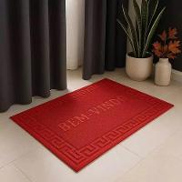 Tapete Porta Entrada Casa Comercio Capacho Veludo Base Antiderrapante Impermeavel Vermelho - 5