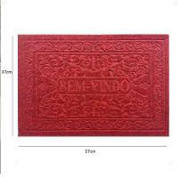 Tapete Porta Entrada Casa Comercio Capacho Veludo Base Antiderrapante Impermeavel Vermelho - 8