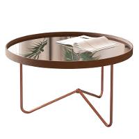 Mesa De Centro Alamanda Sala Espelhada Com Pés Metálicos Castanho-bronze - 1