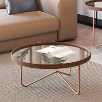 Mesa De Centro Alamanda Sala Espelhada Com Pés Metálicos Castanho-bronze - 2