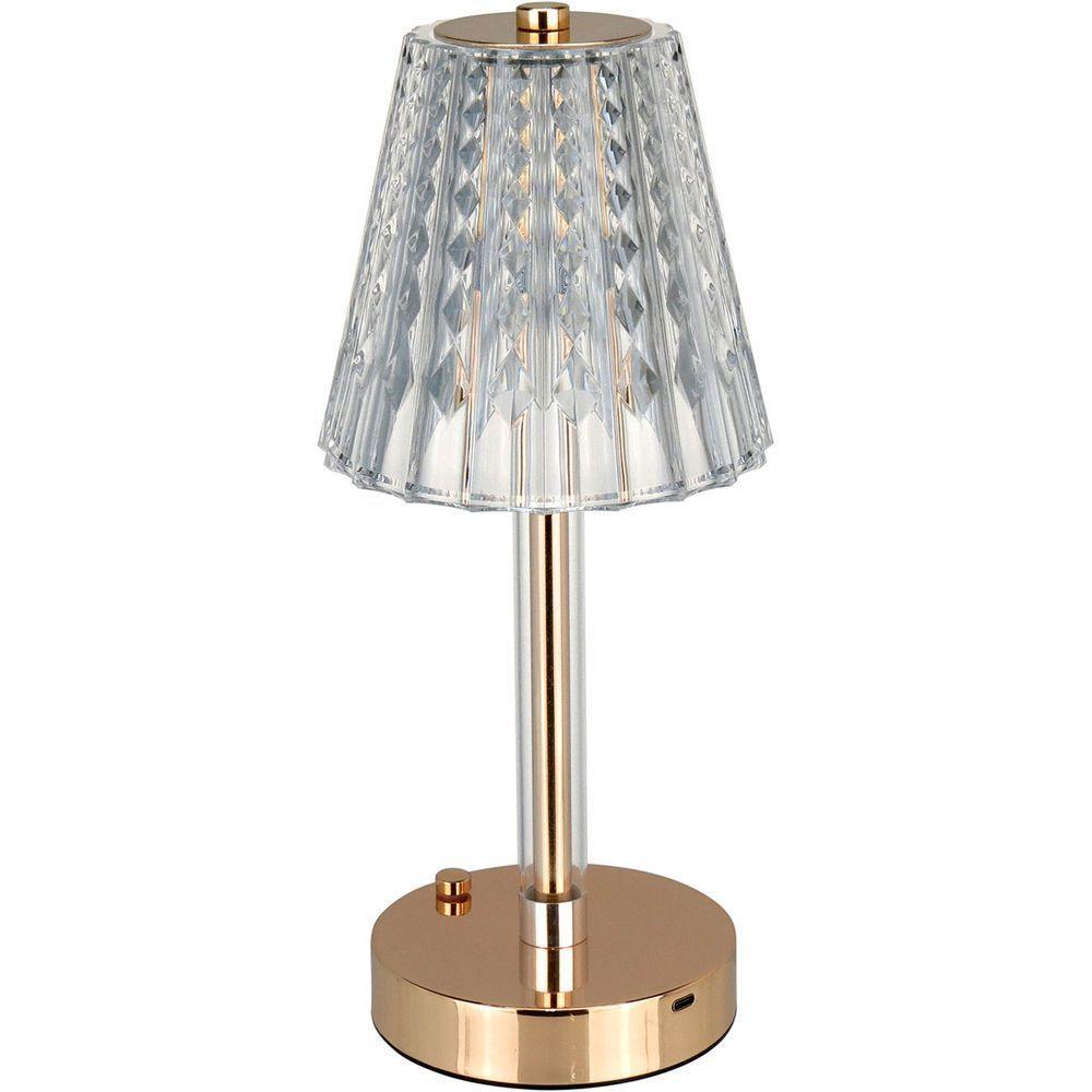 Luminaria De Mesa Decorativa Led Usb Metal 29x12x12cm Ouro - 1