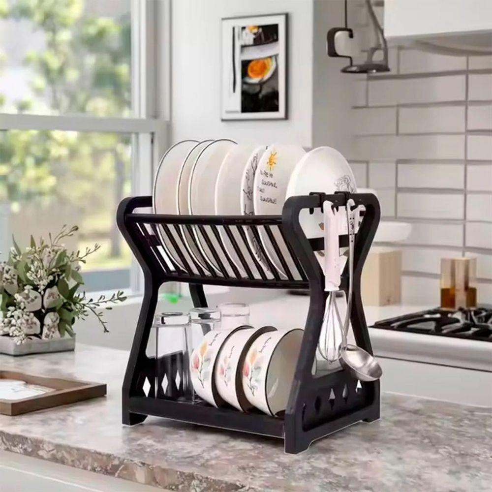 Escorredor Louça Plástico Pratos Copos Talheres Cozinha - 2