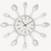 Relogio Parede Cozinha Talheres Estilo Retro Decorativo Branco Moderno Colher Garfo Elegante - 5