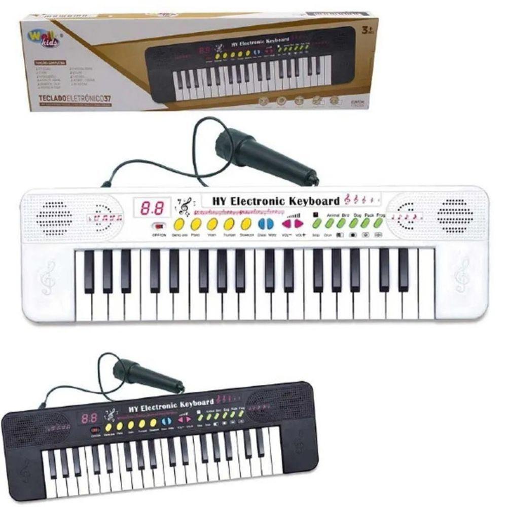 Teclado Musical Com 37 Teclas Som E Microfone Ritmos Srt Cor - 1