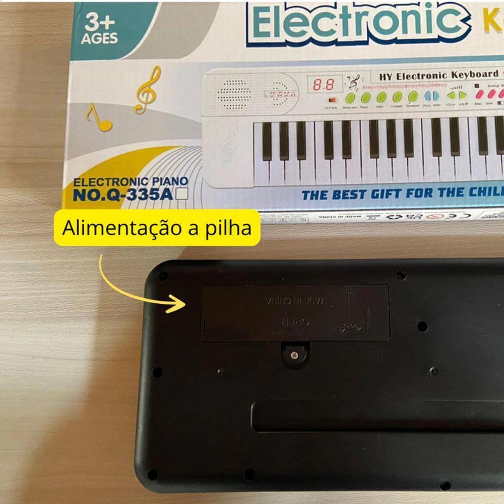 Teclado Musical Com 37 Teclas Som E Microfone Ritmos Srt Cor - 9