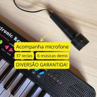 Teclado Musical Com 37 Teclas Som E Microfone Ritmos Srt Cor - 3