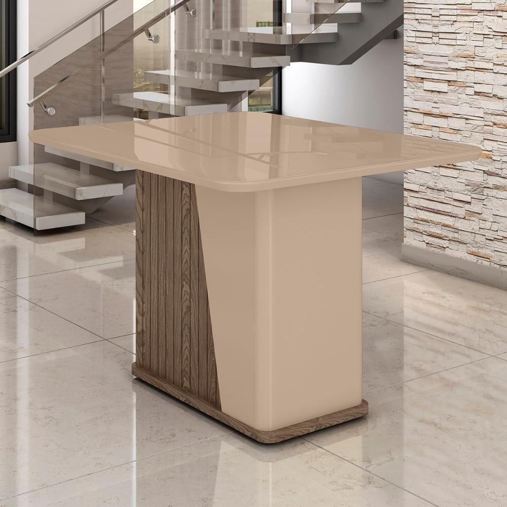 Mesa De Jantar Harmonia 4 Lugares Com Tampo De Vidro Carvalho-fendi - 2