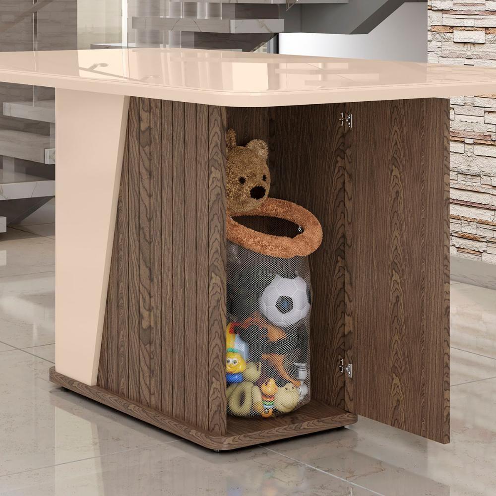 Mesa De Jantar Harmonia 4 Lugares Com Tampo De Vidro Carvalho-fendi - 3