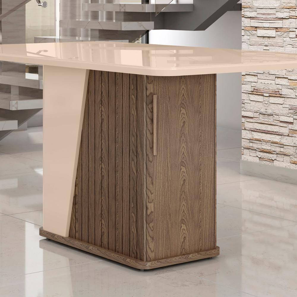 Mesa De Jantar Harmonia 4 Lugares Com Tampo De Vidro Carvalho-fendi - 5