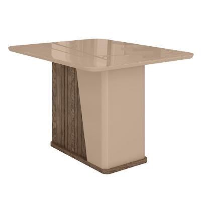 Mesa De Jantar Harmonia 4 Lugares Com Tampo De Vidro Carvalho-fendi