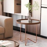 Mesa Lateral Alamanda Sala Espelhada Com Pés Metálicos Castanho-bronze - 2