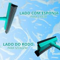 Rodo E Esponja 2em1 Cabo Extensível Retrátil Inox Leve Janel - 9