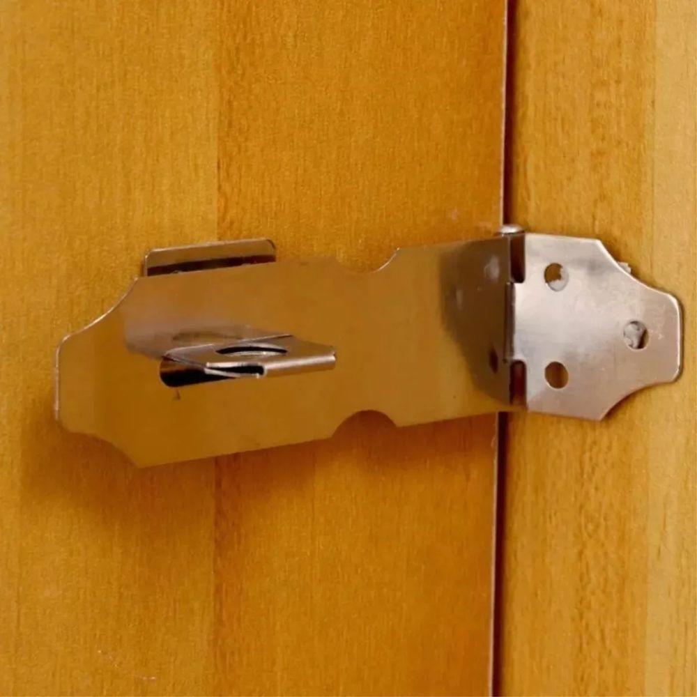 Dobradiça Porta Cadeado Fecho Trinco Portas Armarios Gavetas Baus Bicromatizado De Ferro 12,5cm Resistente - 2