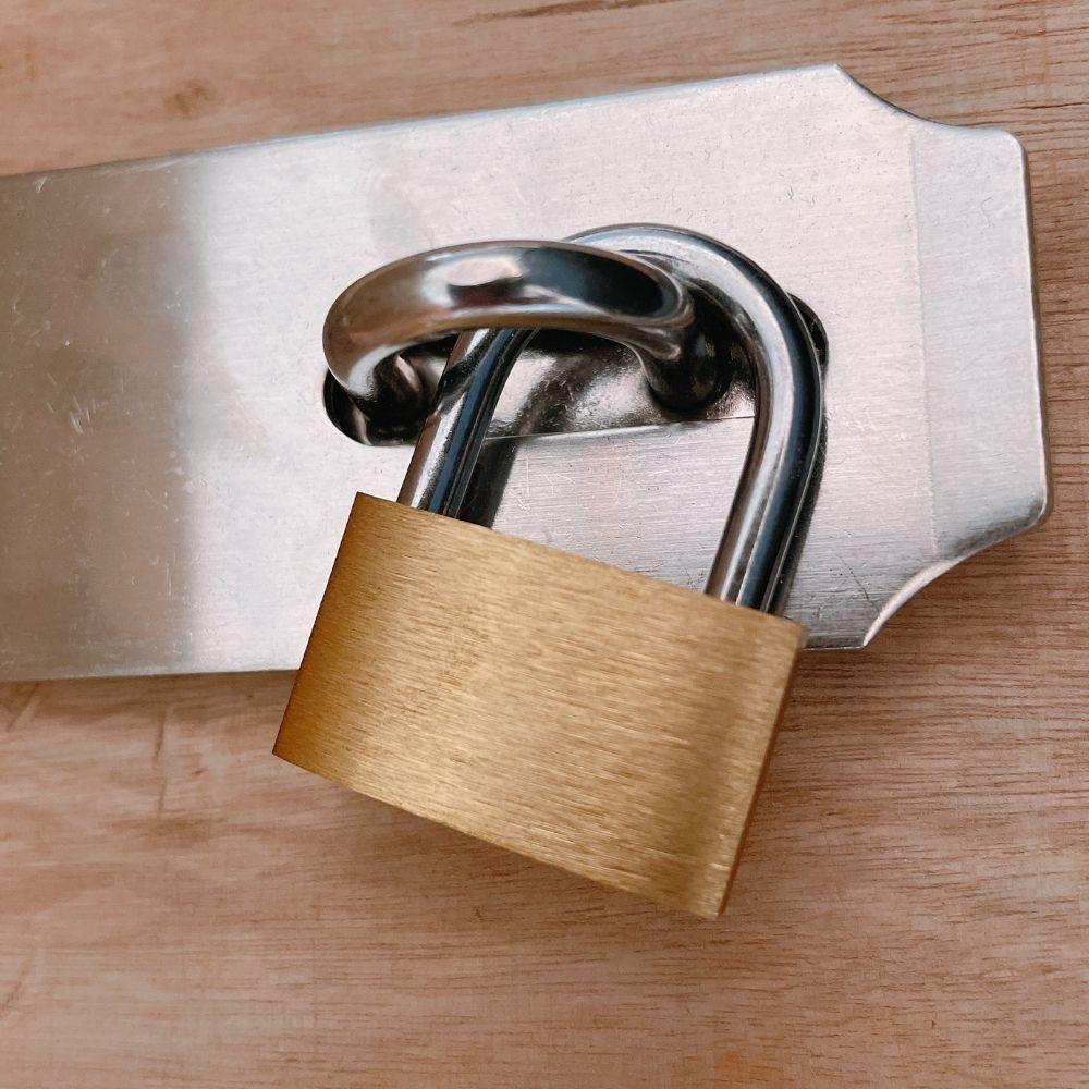 Dobradiça Porta Cadeado Fecho Trinco Portas Armarios Gavetas Baus Bicromatizado De Ferro 12,5cm Resistente - 6