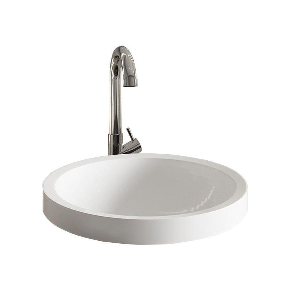 Cuba Redonda Com Torneira Dl04 E Valvula Cromada Abs Branco - 2