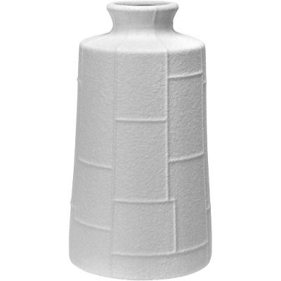 Vaso Decorativo Enfeite Redondo Homeco Cerâmica 25x14 Marfim