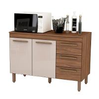 Balcão Grecia Com Tampo Para Cozinha 2 Portas E 3 Gavetas Freijo-baunilha - 1