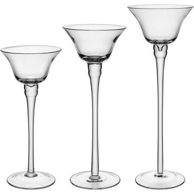 Jogo 3 Peças Porta Velas Castiçal Decorativo Eco Crystal