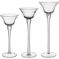 Jogo 3 Peças Porta Velas Castiçal Decorativo Eco Crystal - 1