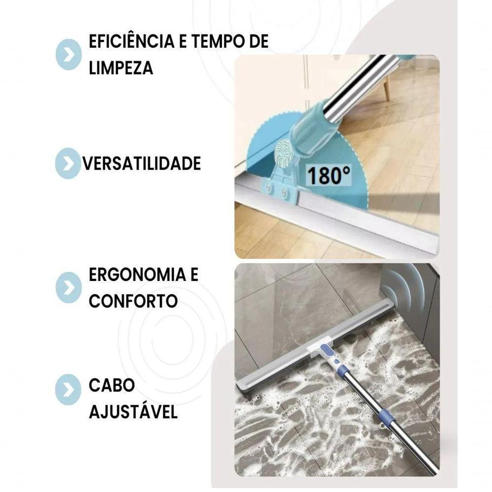 Rodo Silicone Magico Vassoura 2 Em 1 Mop Aluminio Telescopico Limpa Vidros Retratil Esfregao Articulado Carpete - 3