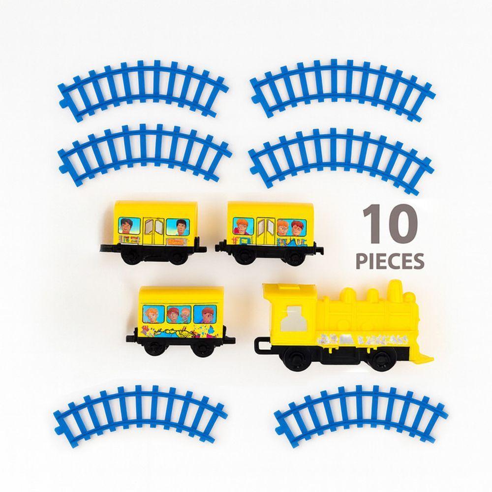 Trenzinho Infantil Trilhos 3 Vagões Brinquedo Educativo Pilh - 8